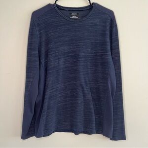 Alfani Mens Regular Fit Long Sleeve Henley Shirt Dark Navy Blue Medium